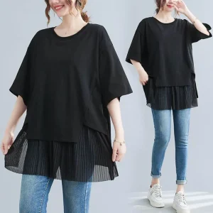 Plus Size Women's Loose Round Neck Short Sleeve T-Shirt