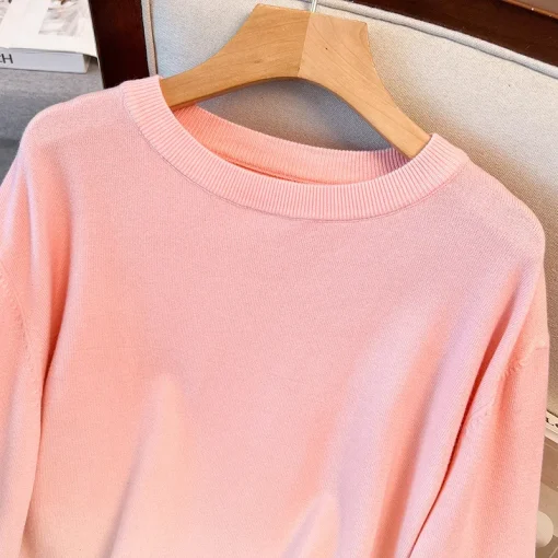 Plus Size Loose Round Neck Gradient Pullover Sweater - Image 4