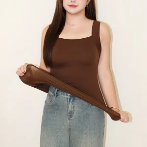 Plus Size Women's Push-up Seamless Slim Square Collar Tank Top
