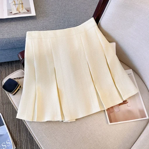 Plus Size Loose A-Line Pleated Elastic Waist Skirt - Image 4