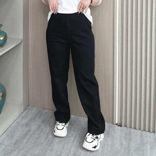 Women’s Elastic Waist Loose Casual Sweatpants Straight Leg