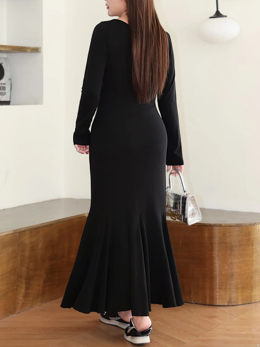 Plus Size Mermaid Slimming Fishtail Swing Dress for Women - Image 5