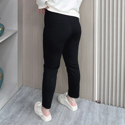 Casual Slim Fit High Waisted Cigarette Pants for Women - Image 4