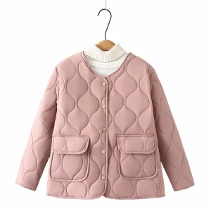 Plus Size Women’s Gourd Shaped Quilted Cotton-Padded Parka Coat