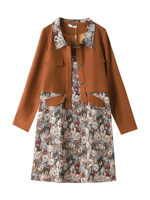 Plus Size Spring Autumn College Style Short Jacket Dress - Image 6