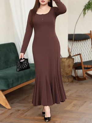 Plus Size Mermaid Slimming Fishtail Swing Dress for Women