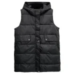 Plus Size Women’s Winter Hooded Cotton-padded Sleeveless Parka Vest