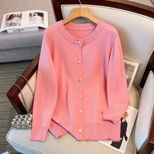 Plus Size Spring Autumn Winter Loose Cardigan Sweater Jacket - Image 4