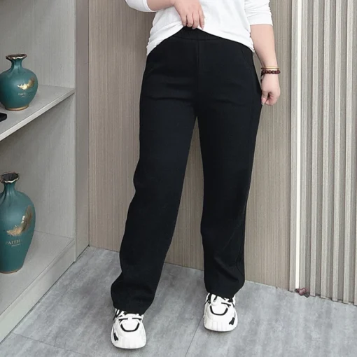 Women’s Elastic Waist Loose Casual Sweatpants Straight Leg - Image 2