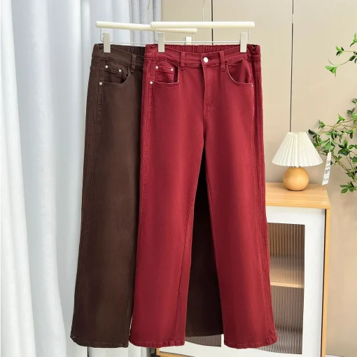 Plus Size High Waist Loose Straight Leg Casual Pants - Image 2