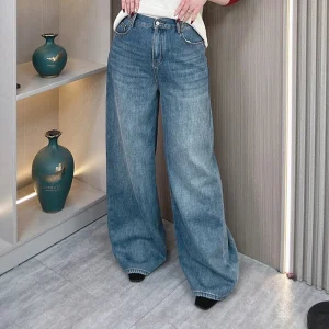 Plus Size Women's Fleece Wide Leg High Waist Winter Jeans