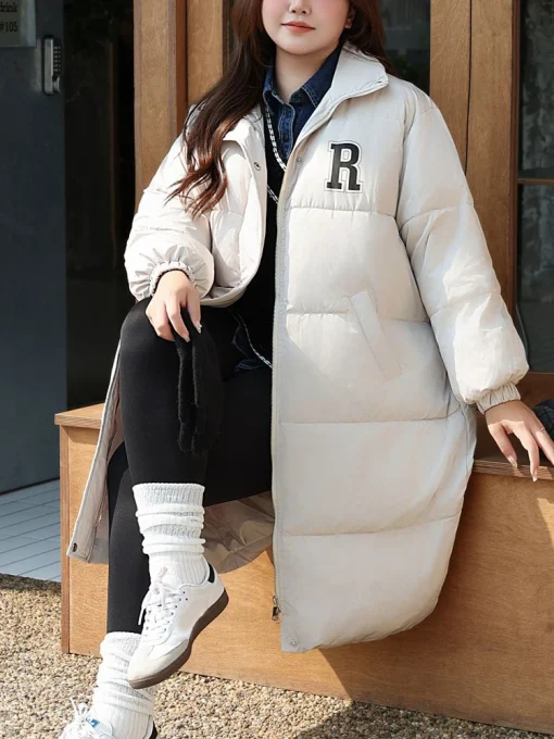 Over-the-Knee Parka for Women, Thick Cotton-Padded Winter Jacket - Image 4