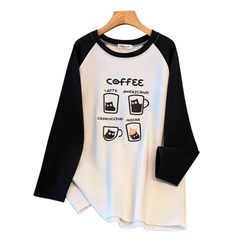 Plus Size Women's Loose Printed Long Sleeve Sweatshirt - Image 6