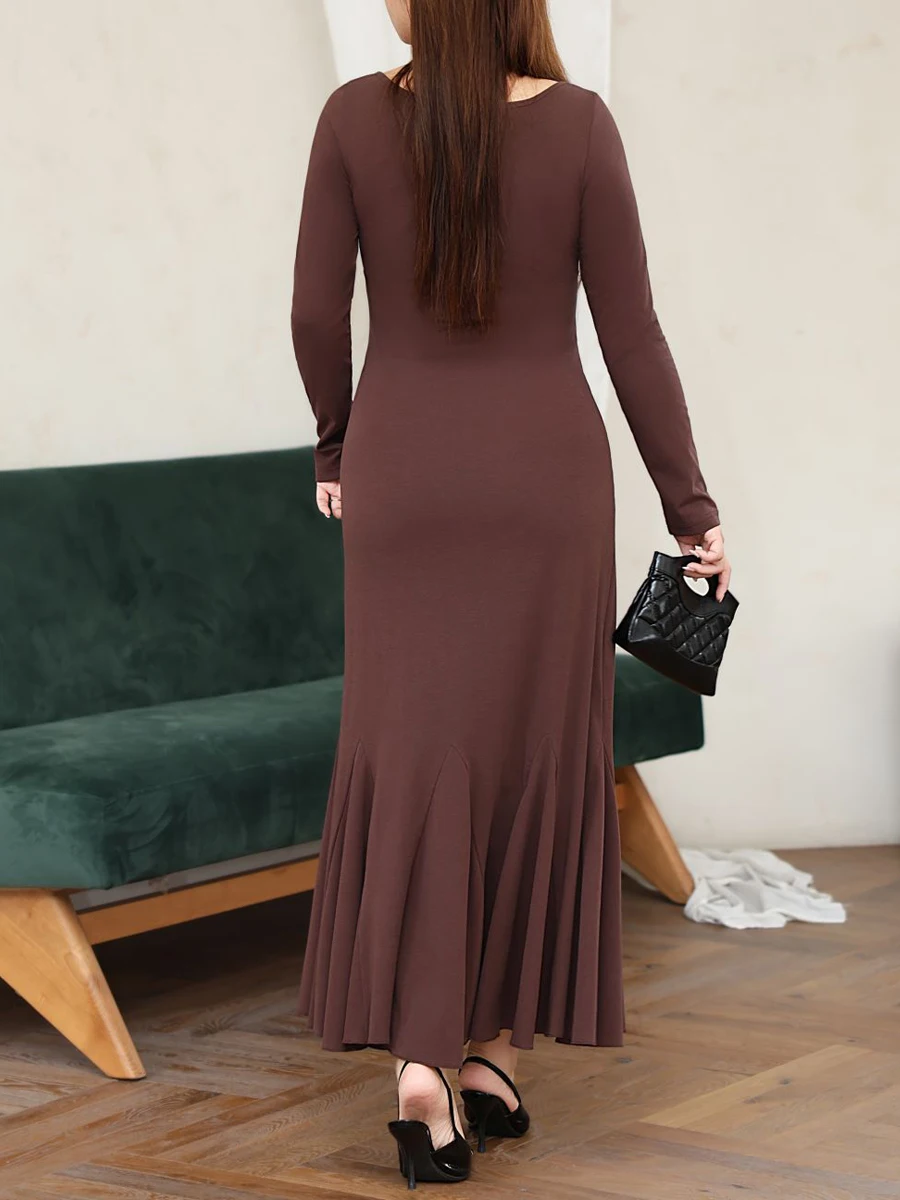 Plus Size Mermaid Slimming Fishtail Swing Dress for Women - Image 3