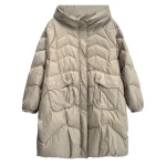 Plus Size Women’s Winter Down Coat Hooded Buckle Big Pockets
