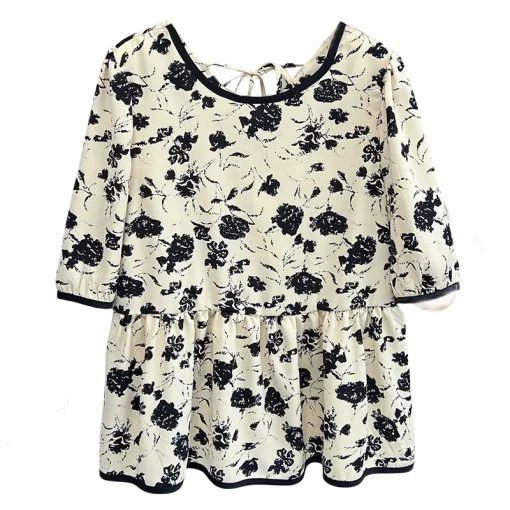 Plus Size Floral Puff Sleeve Sweet Fashion Blouse