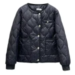 Plus Size Women’s Chic Quilted Cotton-Padded Parka Coat