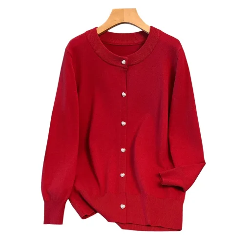 Plus Size Spring Autumn Winter Loose Cardigan Sweater Jacket - Image 6