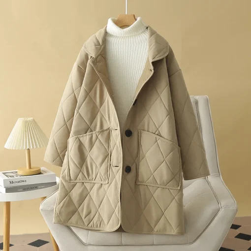 Plus Size Cotton-Padded Loose Fit Long Winter Parka