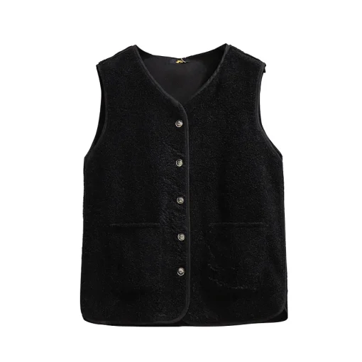 Plus Size Single Breasted Vest Jacket for Women - Image 6