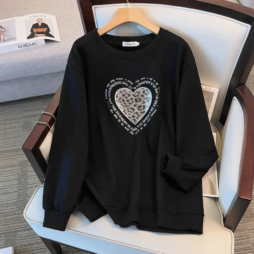 Plus Size Women's Loose Round Neck Printed Sweatshirt - Image 3