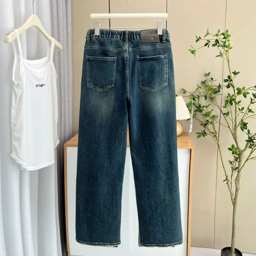 Plus Size High Waist Loose Wide Leg Straight Jeans - Image 2