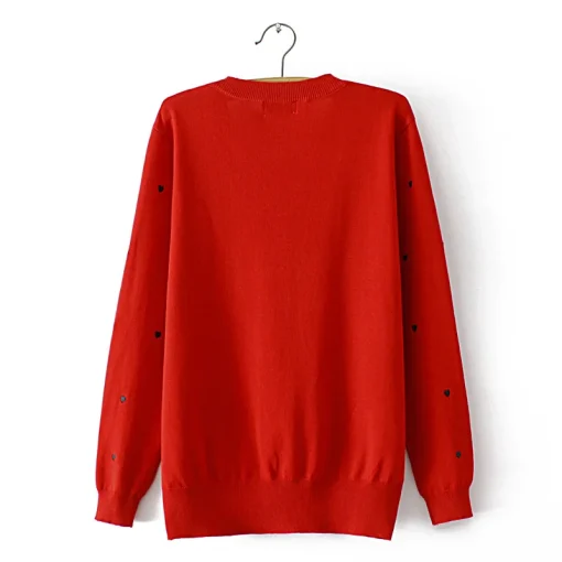 Plus Size V-Neck Loose Fit Casual Knit Sweater for Women - Image 2