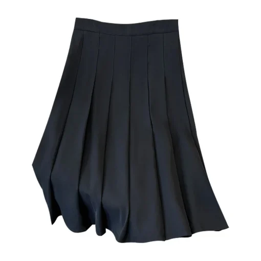 Plus Size Loose A-Line Pleated Elastic Waist Skirt - Image 6