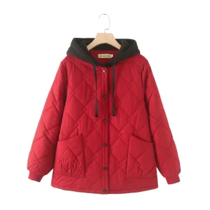 Plus Size Women’s Hooded Cotton-Padded Casual Winter Parka Coat