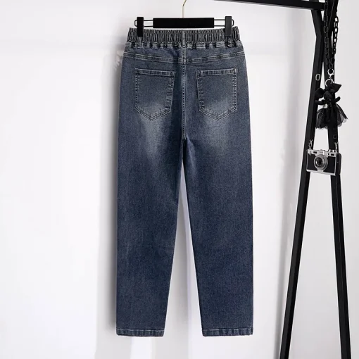 Plus Size High Waist Loose Casual Denim Jeans for Women - Image 5