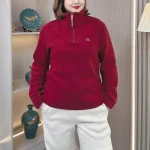 Plus Size Women's Fleece-lined Hoodies with Embroidery for Winter