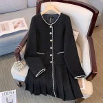 Plus Size Autumn Loose Long Sleeve Small Fragrant Dress