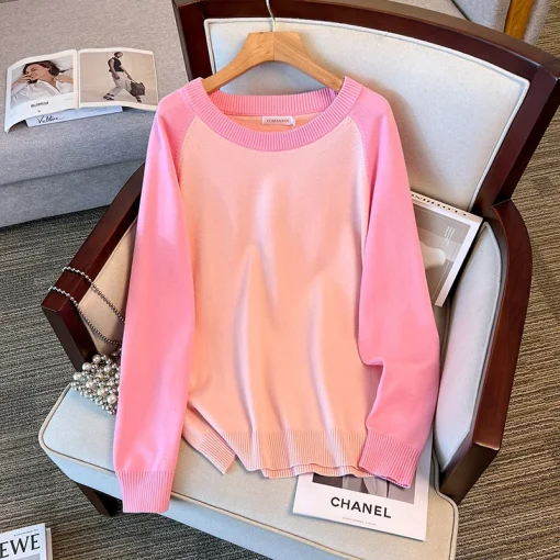 Plus Size Women's Loose Knit Sweater Pullover for Winter - Image 4