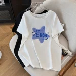 Plus Size Women's Loose Star Print Short Sleeve T-Shirt