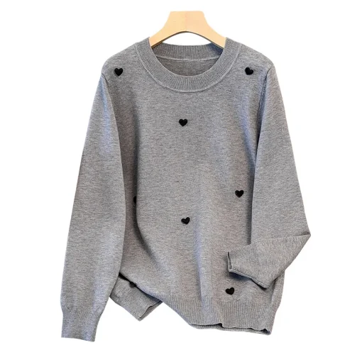 Plus Size Spring Autumn Winter Loose Round Neck Pullover Sweater - Image 6