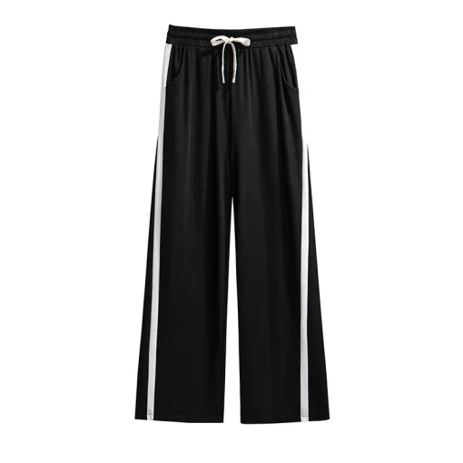 Plus Size Women's High-Waisted Striped Wide Leg Pants - Image 6