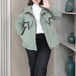 Plus Size Fall Hooded Outdoor Jacket Casual Sport Trench Coat