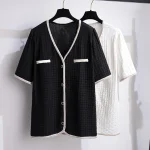 Plus Size Women's Loose Ice Silk Knit T-Shirt Top