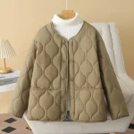 Plus Size Women’s Fashion Pocket Padded Winter Parka Coat