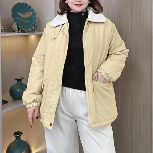 Plus Size Women's Fleece-Lined Winter Parka Jacket
