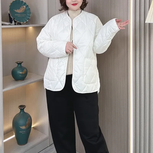 Warm Collarless Padded Jacket for Women, Loose Winter Parka - Image 5