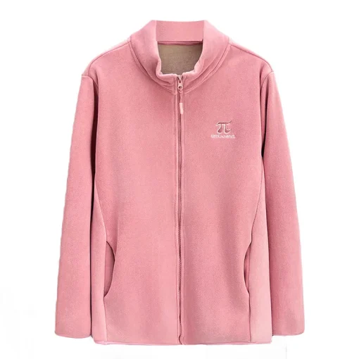 Plus Size Women’s Fleece Jacket, Embroidered Warm Hoodie Cardigan - Image 6