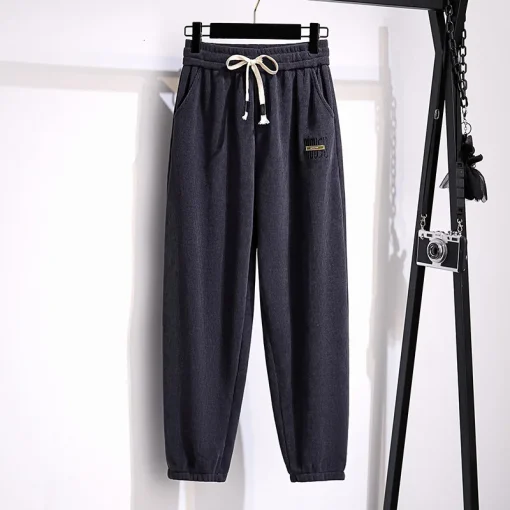 Plus Size Loose Fleece Casual Pants for Autumn Winter - Image 5