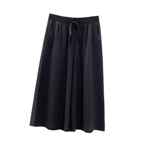 Plus Size Elastic Waist Wide Leg Casual Pants Women - Image 6