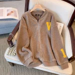 Plus Size Women's Loose Imitation Lamb Hair Plush Coat