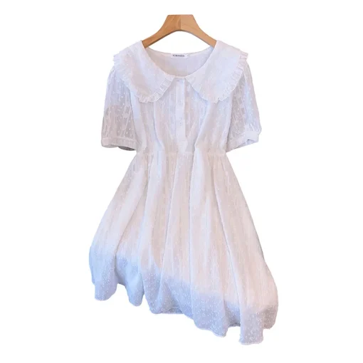 Plus Size Women's Summer Loose Doll Neck Mid-Length Dress - Image 6