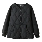 Fashion Plus Size Women’s Argyle Cotton-Padded Parka Coat