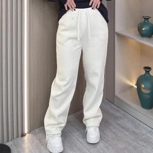 Plus Size Women's High Waist Fleece-Lined Straight Pants