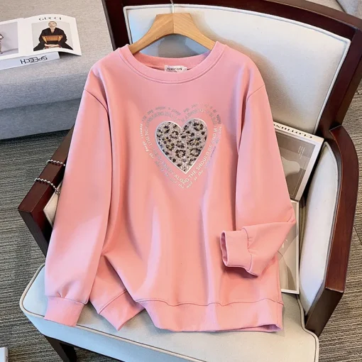 Plus Size Women's Loose Round Neck Printed Sweatshirt - Image 4