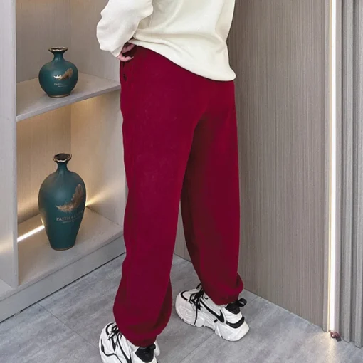 Plus Size Women’s Fleece-Lined Warm Loose Sweatpants - Image 3